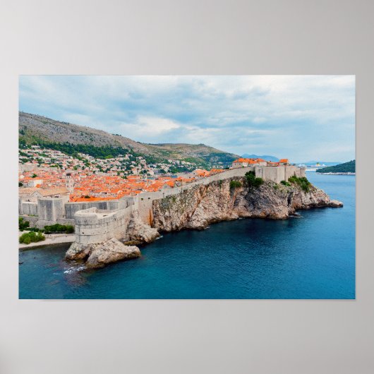 Bekende Dubrovnik - Oude dakpannen en muren - Kroa Poster (Voorkant)