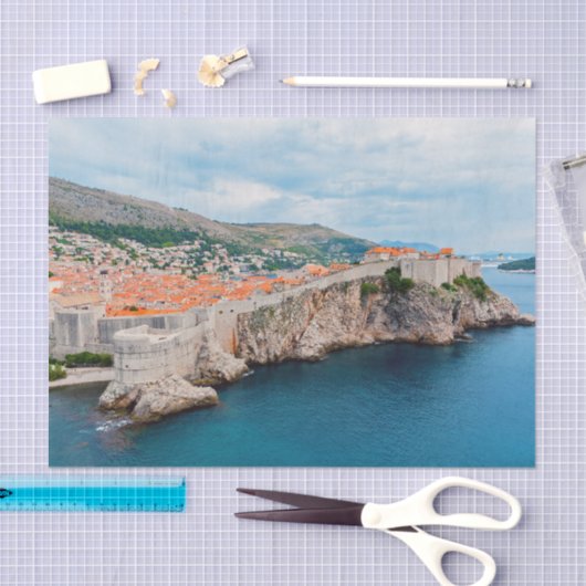 Bekende Dubrovnik - Oude dakpannen en muren - Kroa Tissuepapier (Craft)