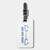 Bekende glazen rockklimming quickdraw bagagelabel (Voorkant verticaal)