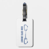 Bekende glazen rockklimming quickdraw bagagelabel (Achterkant verticaal)