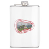 Bekende glazen rotsklimmer Carabiner Heupfles (Voorkant)