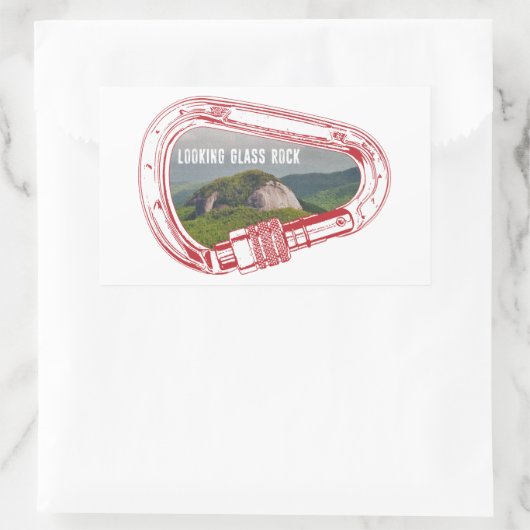 Bekende glazen rotsklimmer Carabiner Rechthoekige Sticker (Tas)