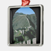 Bekende Grote Muur China - Beijing, Azië Metalen Ornament (Links)