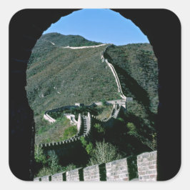 Bekende Grote Muur China - Beijing, Azië Vierkante Sticker