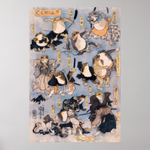 Bekende helden van het werkgebied van Kabuki, bede Poster