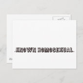 Bekende homoseksualiteit briefkaart (Voorkant / Achterkant)
