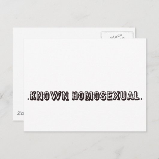 Bekende homoseksualiteit briefkaart (Voorkant / Achterkant)