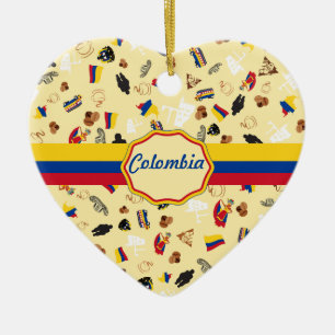 Bekende Icons van Colombia met vlag Keramisch Ornament