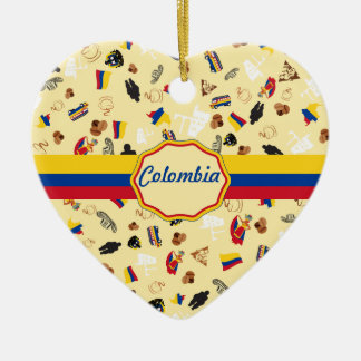Bekende Icons van Colombia met vlag Keramisch Ornament