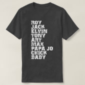 Bekende Influential Jazz Drummers List T-shirt (Design voorkant)