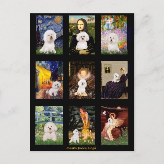 Bekende Kunst Bichon Frise Composiet Briefkaart (Voorkant)