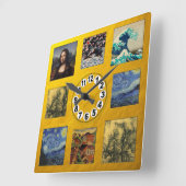 Bekende kunst-klok /Van Gogh, da Vinci Vierkante Klok (Hoek)