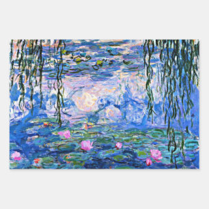 Bekende kunst met water-gelilies van Claude Monet Inpakpapier Vel