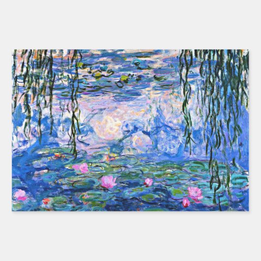 Bekende kunst met water-gelilies van Claude Monet Inpakpapier Vel (Voorkant 3)