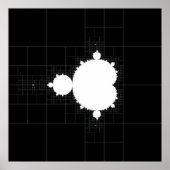 Bekende Mandelbrot plaatste wit op zwart Poster (Voorkant)