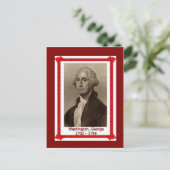 Bekende mensen, George Washington 1732 - 1739 Briefkaart (Staand voorkant)