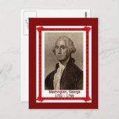 Bekende mensen, George Washington 1732 - 1739 Briefkaart (Voorkant / Achterkant)