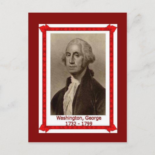 Bekende mensen, George Washington 1732 - 1739 Briefkaart (Voorkant)