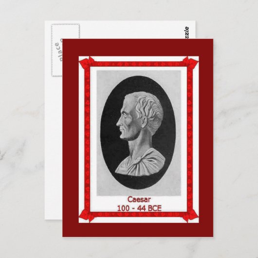 Bekende mensen, Julius Caesar 100 - 44 BCE Briefkaart (Voorkant / Achterkant)