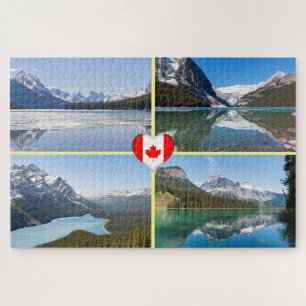 Bekende meren en landschappen in West-Canada Legpuzzel