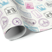 Bekende merktekens retro het patroon van de postma cadeaupapier (Rol Hoek)