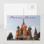 Bekende Moskou St. Basil's Cathedrale Briefkaart (Voorkant / Achterkant)