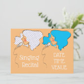 Bekende overweging retro-vocale prestaties kaart (Staand voorkant)