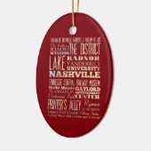 Bekende plaatsen in Nashville, Tennessee. Keramisch Ornament (Links)