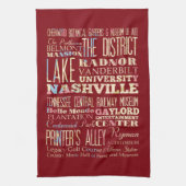 Bekende plaatsen in Nashville, Tennessee. Theedoek (Verticaal)