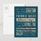 Bekende plaatsen in Washington, district Colombia. Briefkaart (Voorkant / Achterkant)