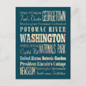 Bekende plaatsen in Washington, district Colombia. Briefkaart (Voorkant)