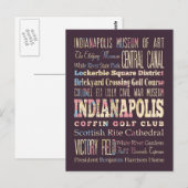 Bekende plaatsen van Indianapolis, Indiana. Briefkaart (Voorkant / Achterkant)