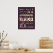 Bekende plaatsen van Indianapolis, Indiana. Poster (Keuken)