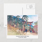 Bekende plaatsen van Kyoto - Fushimi Inari-landsch Briefkaart (Voorkant / Achterkant)