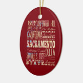 Bekende plaatsen van Sacramento, Californië. Keramisch Ornament (Links)
