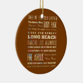 Bekende plekken van Long Beach, Californië. Keramisch Ornament (Rechts)