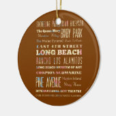 Bekende plekken van Long Beach, Californië. Keramisch Ornament (Links)