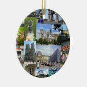 Bekende Sights Paris Foto Collage Keramisch Ornament (Rechts)