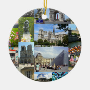 Bekende Sights Paris Foto Collage Keramisch Ornament