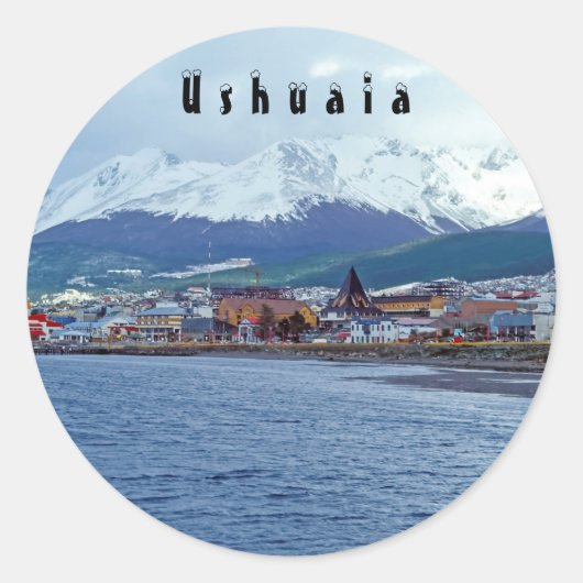 Bekende Ushuaia - Tierra del Fuego, Argentinië Ronde Sticker (Voorkant)