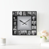 Bekende zwarte en witte componisten vierkante klok (Huis)