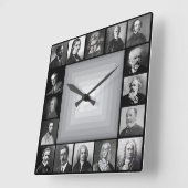 Bekende zwarte en witte componisten vierkante klok (Hoek)