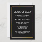 Bekendmaking Afstuderen Black Gold Border Kaart (Voorkant)