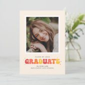 Bekendmaking Afstuderen Bright Groovy Retro Aankondiging (Staand voorkant)