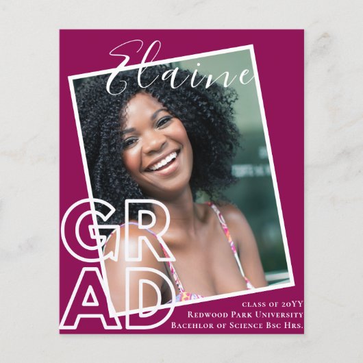 Bekendmaking Afstuderen BUDGET PHOTO Moderne klass (Voorkant)