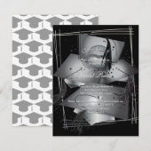 Bekendmaking afstuderen Celebration Black & White Kaart (Voorkant / Achterkant)