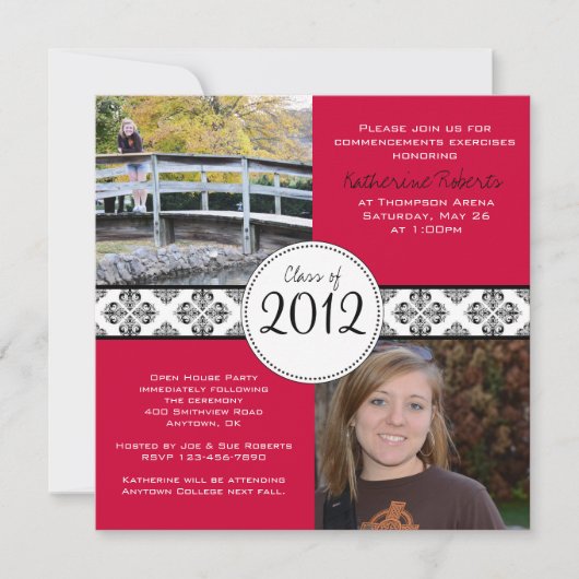 Bekendmaking Afstuderen Classy Square Kaart (Voorkant)