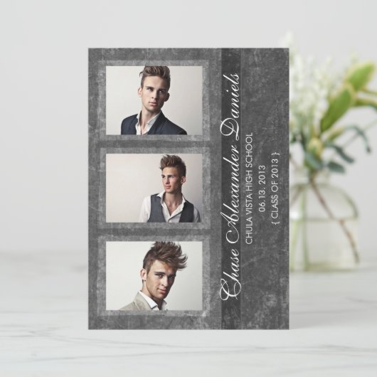 Bekendmaking Afstuderen Grunge Black 2013 Aankondiging (Staand voorkant)