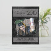 Bekendmaking Afstuderen Grunge Texture (zwart) Kaart (Staand voorkant)