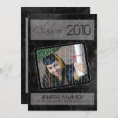 Bekendmaking Afstuderen Grunge Texture (zwart) Kaart (Voorkant / Achterkant)